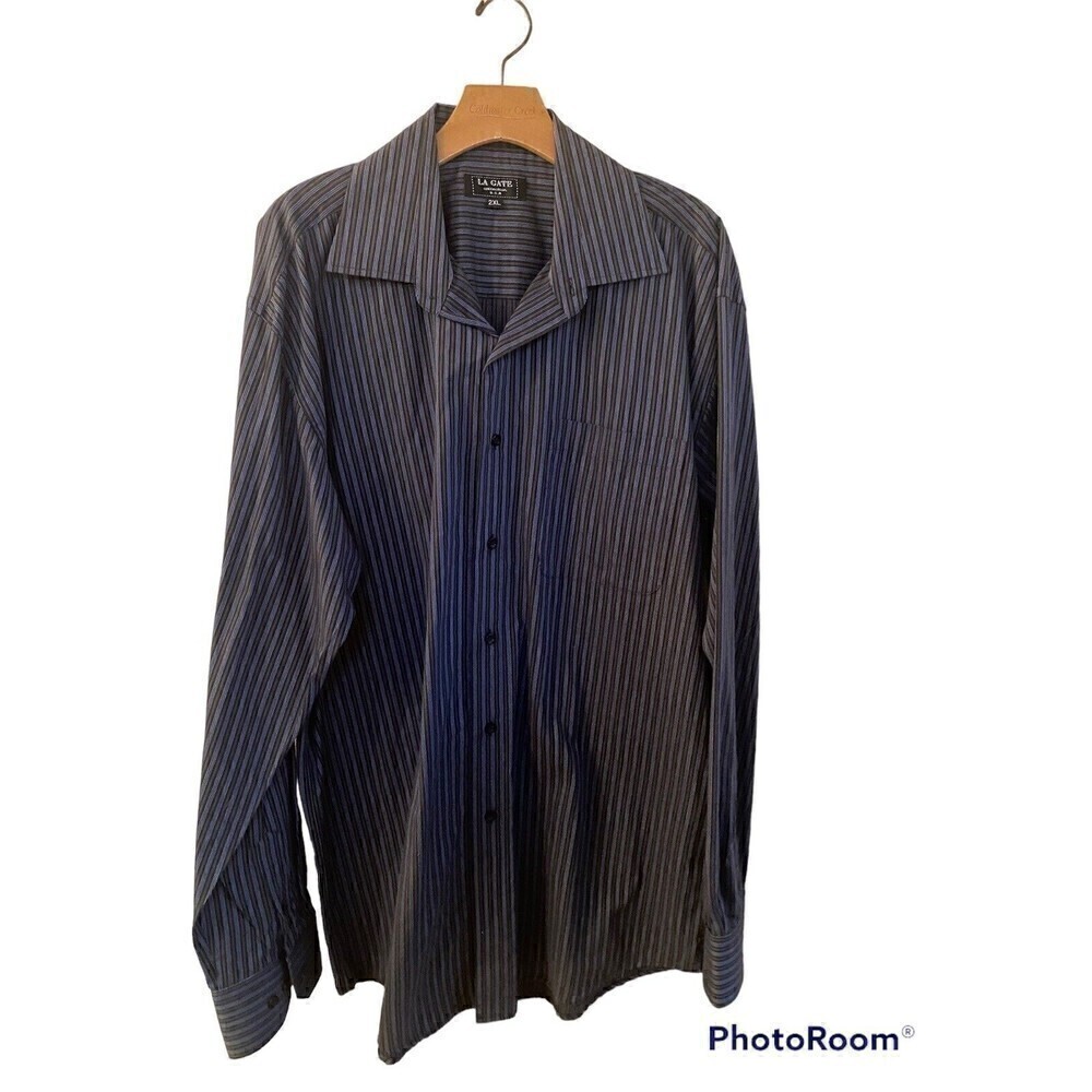 COPY - LA Gate Collection USA Sz. 2XL Blue Stripped Shirt.